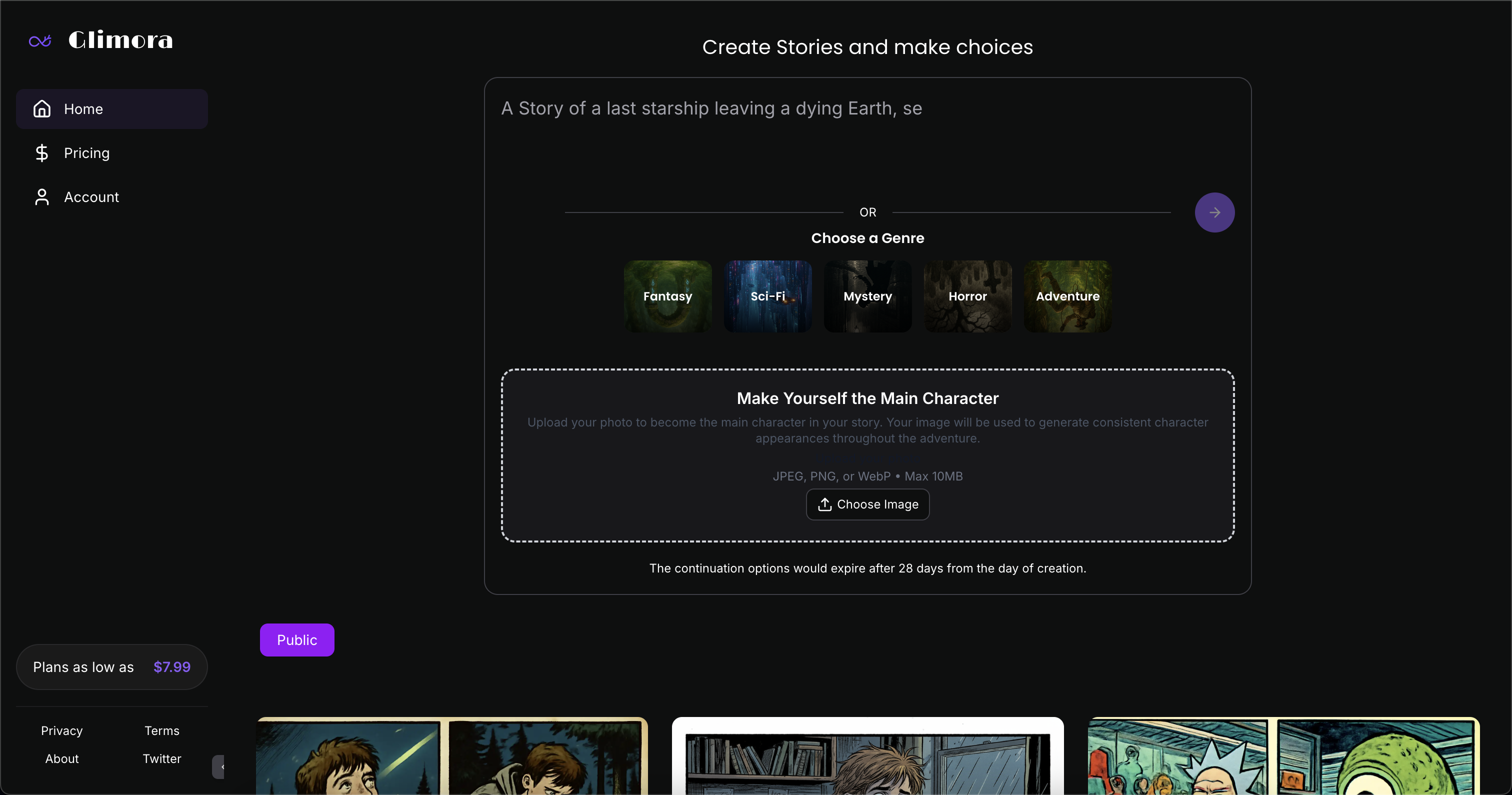 Story Creation Interface